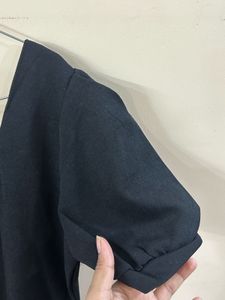 Elegant Black Puff Sleeve Dress
