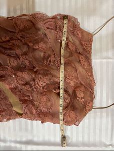 Pink Ruffled Lace Halter Top