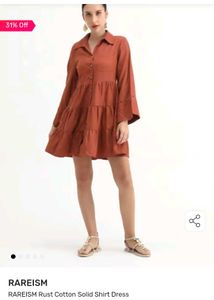 Rust/Brown Shirt Dress - Cotton