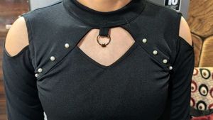 Black Cold-Shoulder Fit &amp; Flare Dress