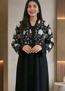 Elegant Black Embroidered abaya
