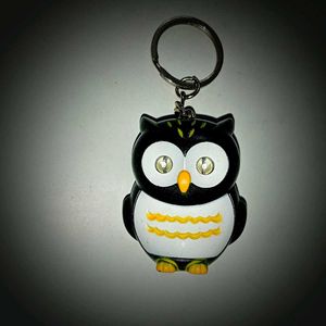 Cute Owl Keychain with LED Light
