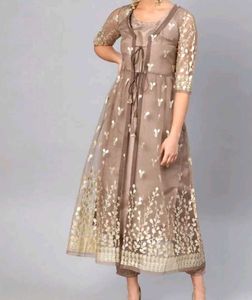 3 piece Golden Kurta Set with Jacket