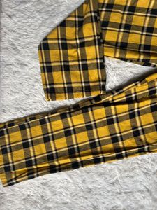 Clueless Inspired Yellow Plaid High-Waisted Pants