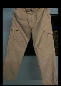 Khaki And Black Parachute Cargo Pants