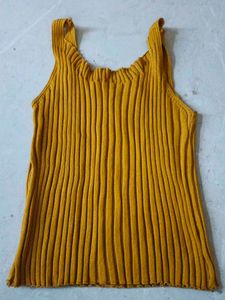 Ribbed Button-Front Tank Top