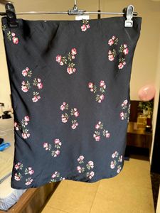 Black Floral Mini Skirt