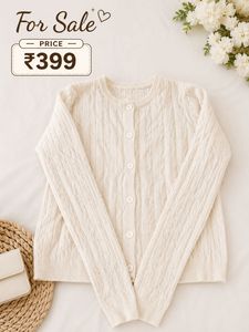 Cream Cable Knit Cardigan