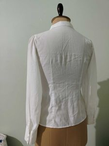 Chic White Bow Blouse