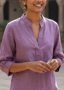 Elegant Purple Cotton Tunic