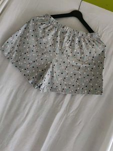 Cute Heart Print Pajama Shorts