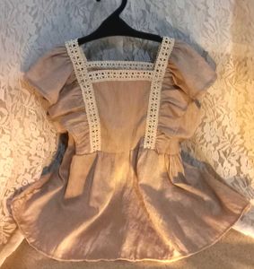 Lace Trim Square Neck tops