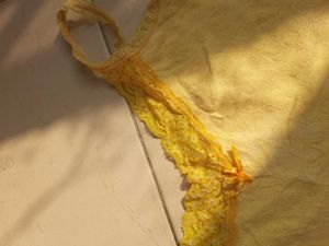 Yellow Lace Trim Cami Top