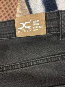 Grey Wide Leg Denim Jeans