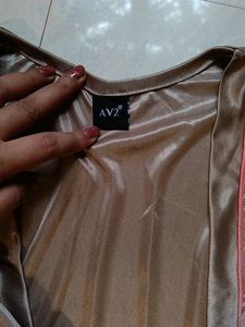Heavy Satin Night Dress With Cape