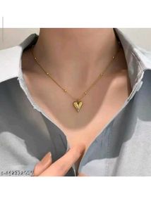 211.anti tarnish Heart Pendant Necklace