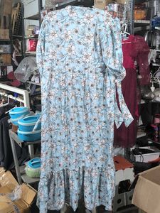 Light Blue Floral Maxi Dress XXL