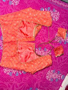 Orange Embroidered Blouse