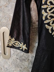 Elegant Black Embroidered Ethnic Gown