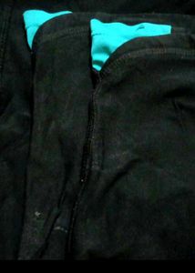 Comfortable Black track Pants with Teal Waistband