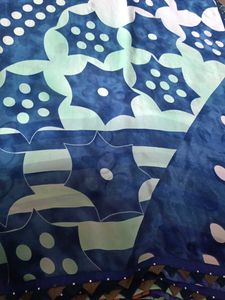 Blue &amp; Green Saree with Polka Dots