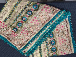 Embroidered Dupatta with Mirror Work