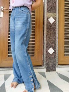 Blue Wide Leg baggyJeans