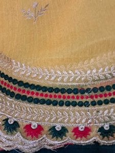 Yellow Saree with Embroidered Border