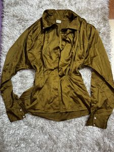 Elegant Satin Collared Blouse