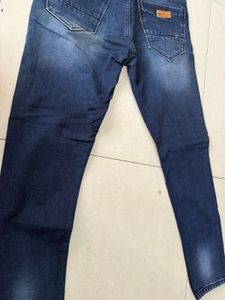 Men's Blue Jeans with Graphic Print