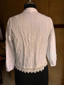 Chic White Broderie Anglaise Blouse