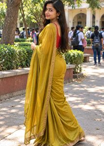 Beautiful Yellow Silk Saree