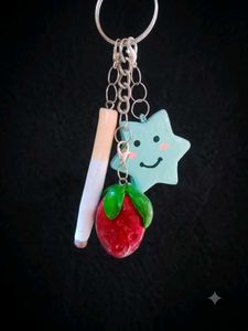 Cute Kawaii Strawberry Star Keychain