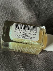 Shimmery Amber Gold Glitter Nail Polish