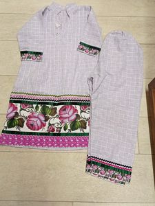 Collar Top Bottom Set Purple