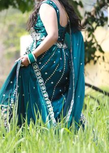 Stunning Teal Embroidered Lehenga Choli