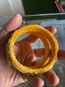 Embellished Yellow Bangles