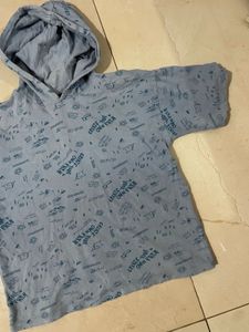 Grey Graphic Print Hoodie