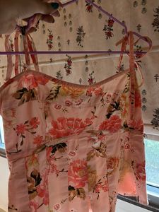 Pink Floral Tie-Up Top 🌸