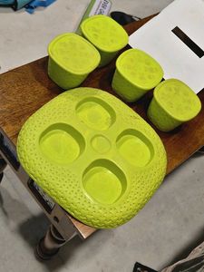 Lime Green Floral Food Containers