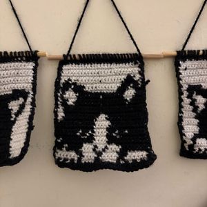 Crochet Cat Tapestry (Set of 3)