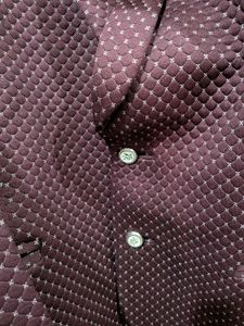Men's Burgundy Polka Dot Blazer
