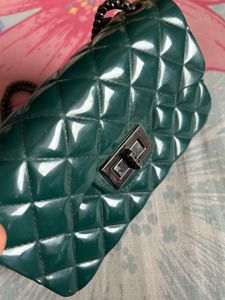 Emerald Green Quilted Chain Bag