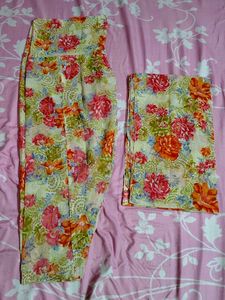 Orange Embroidered Kurta Set