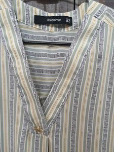 Madame Striped V-Neck Shirt style Top