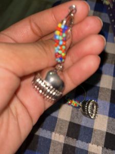Beaded Hoop Jhumka Earrings light weight