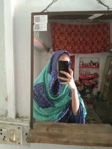 Boho Chic Teal & Blue Bandana Print Scarf