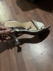 Stylish Gold Heeled Sandals