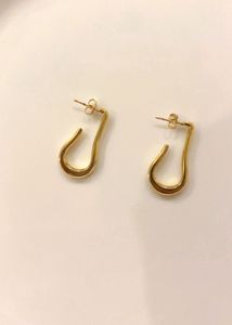 New Gold Teardrop Anti Tarnish Hoop Earrings