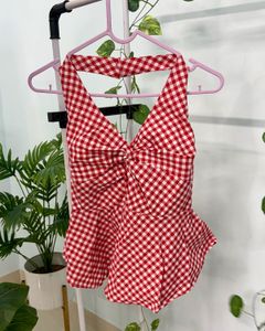 Completely New Cherry Picnic Halter Top